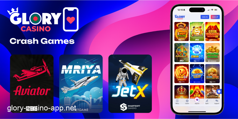 Glory Casino crash games play