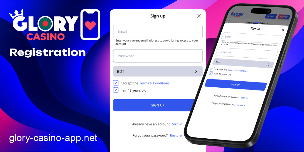 Glory Casino app registration Bangladesh