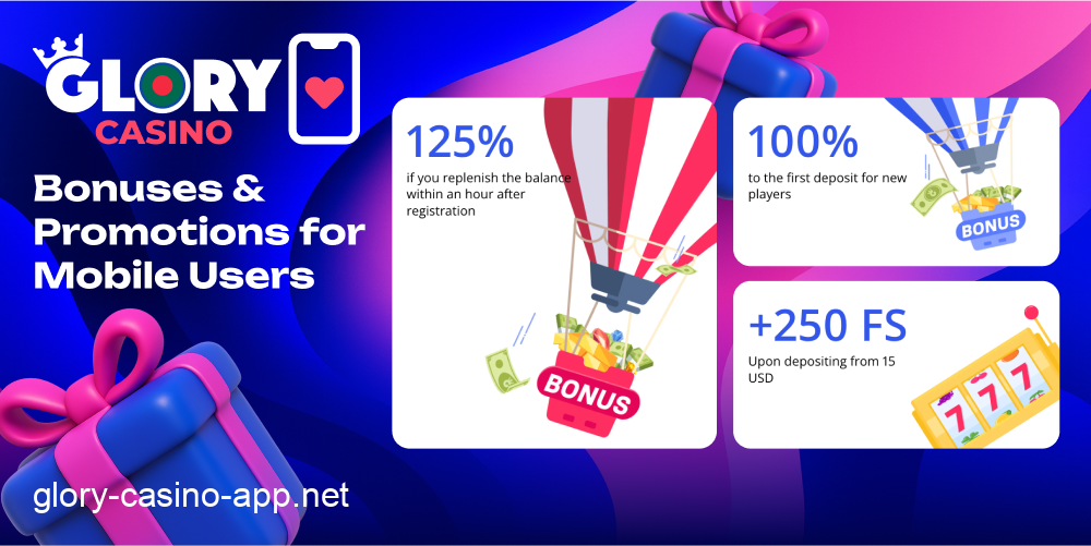 Glory Casino mobile bonuses offers