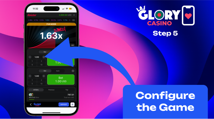 Glory Casino Aviator place bet