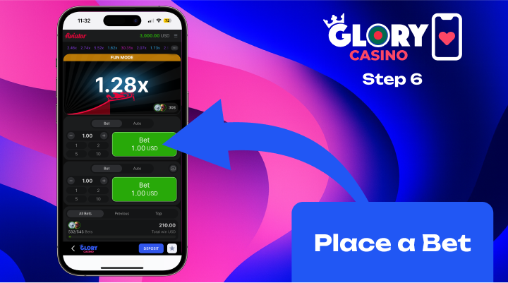 Glory Casino Aviator cash out