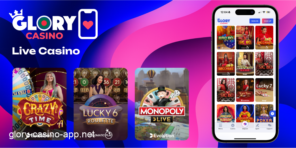 Glory Casino live dealer tables