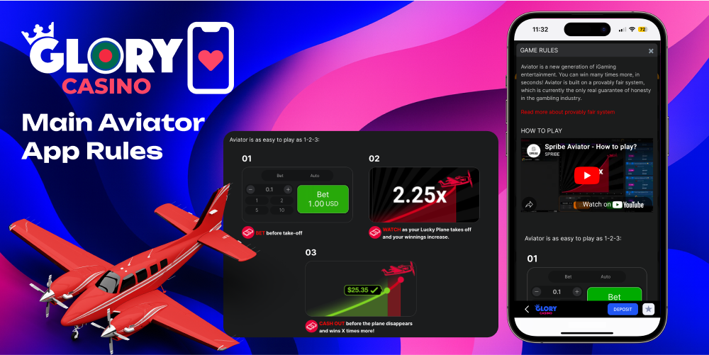 Glory Casino Aviator mobile features
