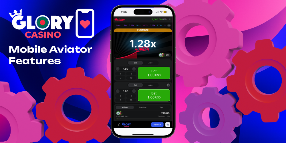 Glory Casino Aviator mobile features