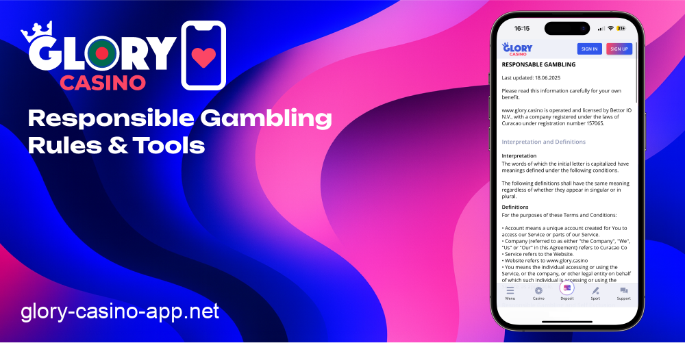Glory Casino responsible gambling tools