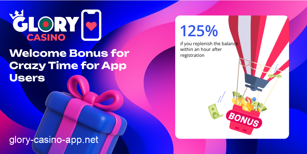 Glory Casino Crazy Time bonus offer