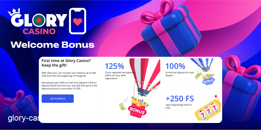 Glory Casino welcome bonus offer